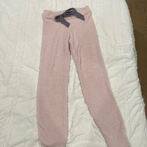 Fluffy pink pajama pants